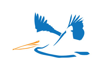 stylized pelican