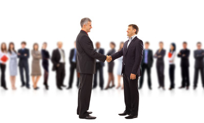 handshake isolated on business background