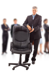 contemporary office chair and businessman