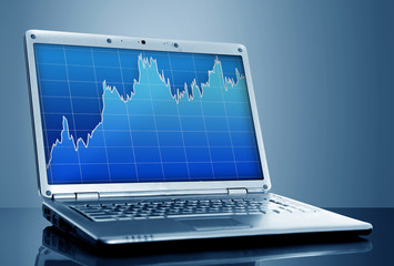 Modern laptop isolated on black background