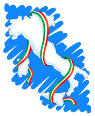 Italia e nastro tricolore - Italy and tricolor ribbon