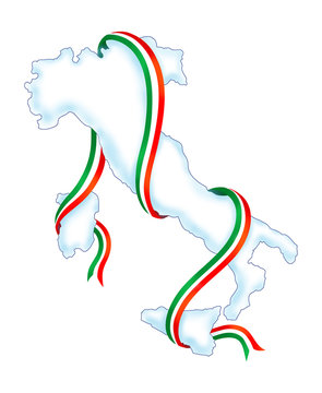 Italia e nastro tricolore - Italy and tricolor ribbon