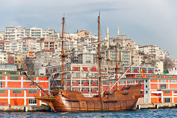 Beautiful old Ships in Istanbul, Turkey.