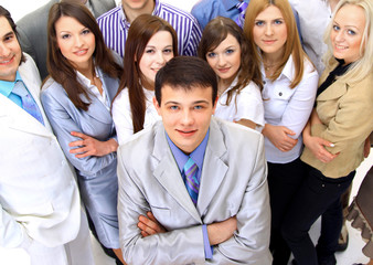 Large group of business people. Over white background