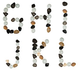 Letters made of stones