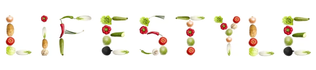 Foto op Plexiglas Lifestyle word made of vegetables © fuzzbones