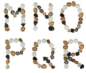 Letters made of stones