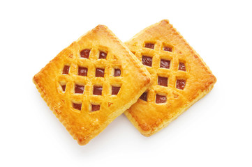 Tasty cookies isolated on the white background