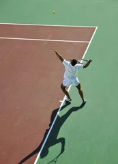 Foto op Plexiglas young man play tennis © .shock