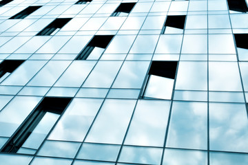 glass surface of contemporary angle of business building