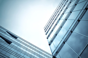 abstract blue building skyscraper