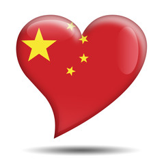 Corazon brillante bandera China