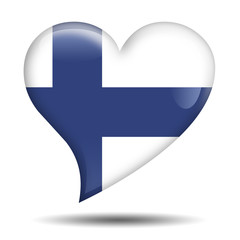Corazon brillante bandera Finlandia