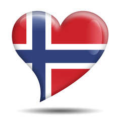 Fototapeta premium Corazon brillante bandera Noruega