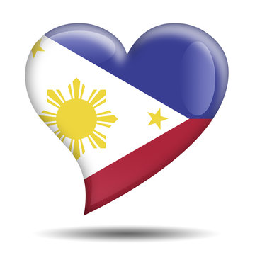 Corazon brillante bandera Filipinas