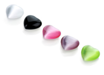 Colorful heart gems assortment