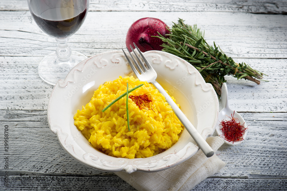 Canvas Prints saffron rice on dish