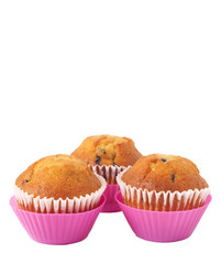 Blueberry muffins on white