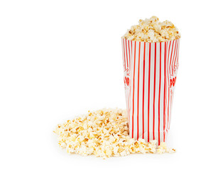 Popcorn bag isolated on the white background