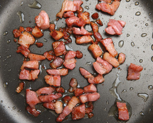 Frying Pancetta Bacon