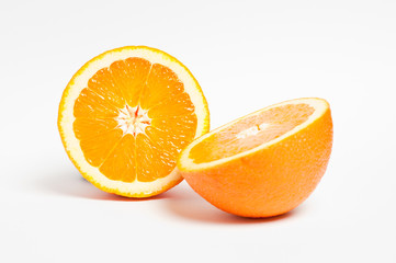 Juicy enhalved oranges