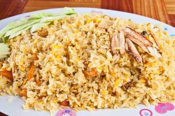 The crab fired rice,thai style seafood