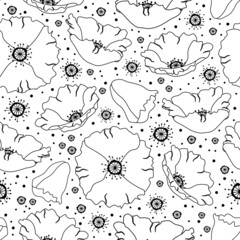 Fototapeta premium Floral seamless vector wallpaper