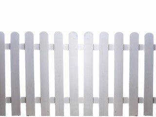 white wooden fence on white background