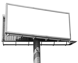 Empty billboard isolated on white - 29969393