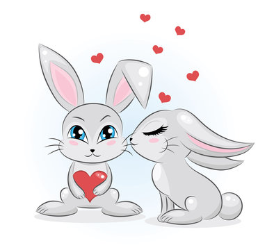 Rabbits in love.