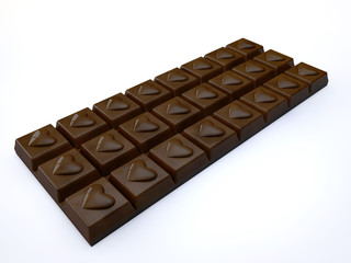 chocolate bar with hearts