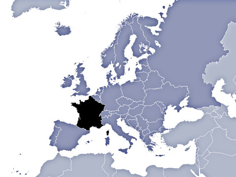 France location on Europe's map