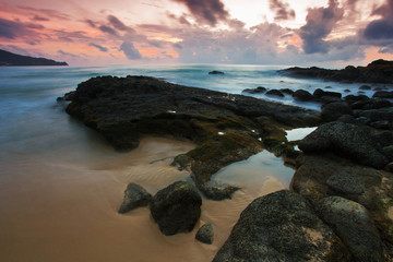 Tropical sunset on the beach. Thailand
