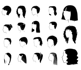 types of hair cuts vector