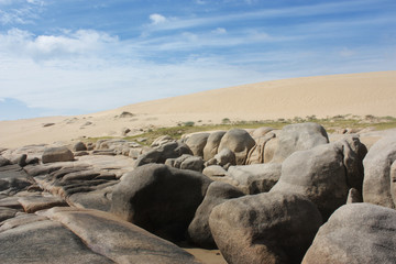 Fototapeta na wymiar Rock landscape in the beach