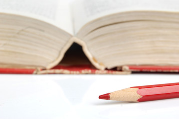 Pencil and dictionary