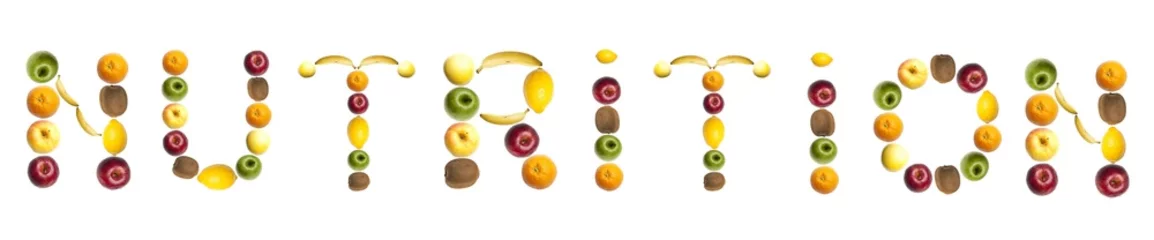 Foto op Plexiglas Nutrition word made of fruits © fuzzbones