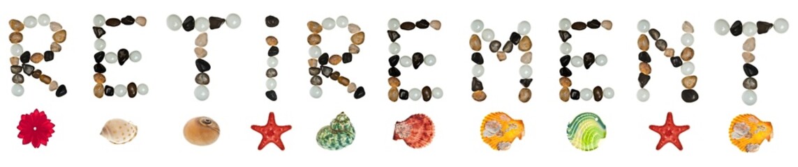 Retirement word made of stones
