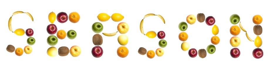 Season word made of fruits