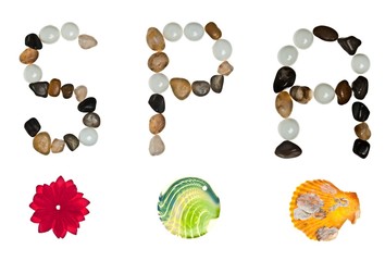 Spa word made of stones