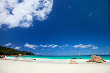 Stunning tropical beach at Seychelles