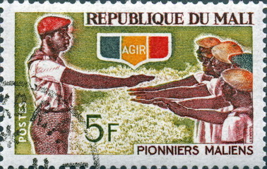 République du Mali, Pionniers maliens. Timbre postal.