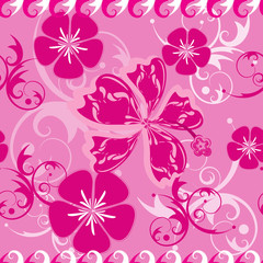 Seamless pink Hawaii pattern
