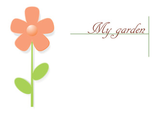 Vector flower and text