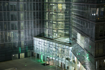 Entrance of Illuminated business building