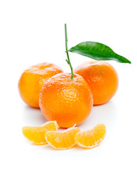 Tangerines with leaves
