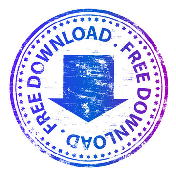 Rubber stamp illustration showing "FREE DOWNLOAD" text