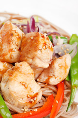 chicken with noodles and vegetables