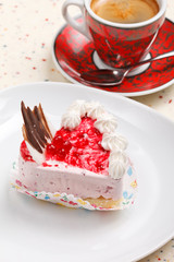 fruit cake with coffee