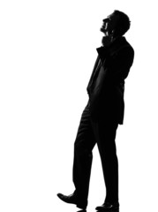 silhouette  man on the phone